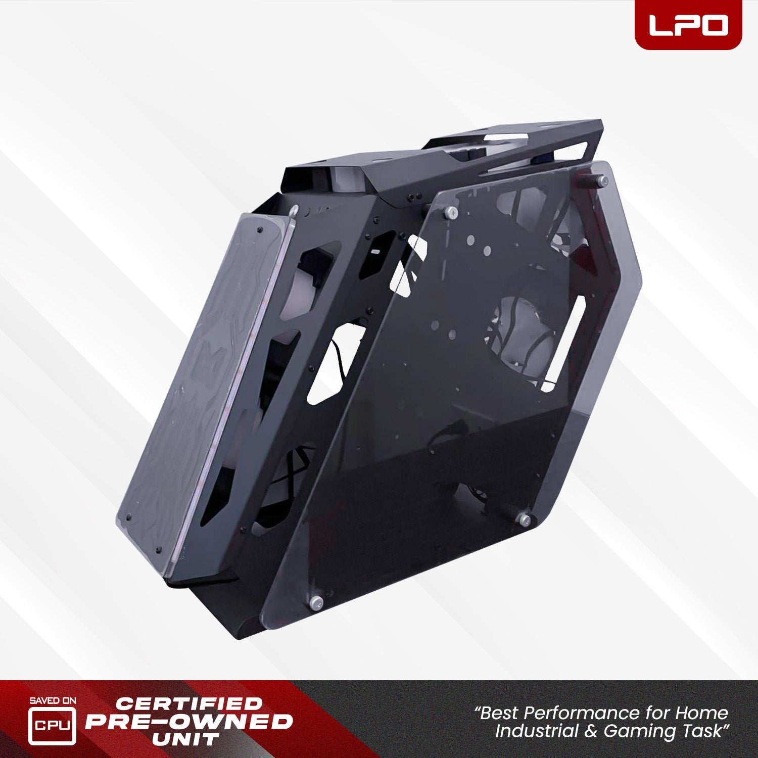 MMA Cyborg M-ATX PC Case Gaming Tempered Glass Desktop Computer Case