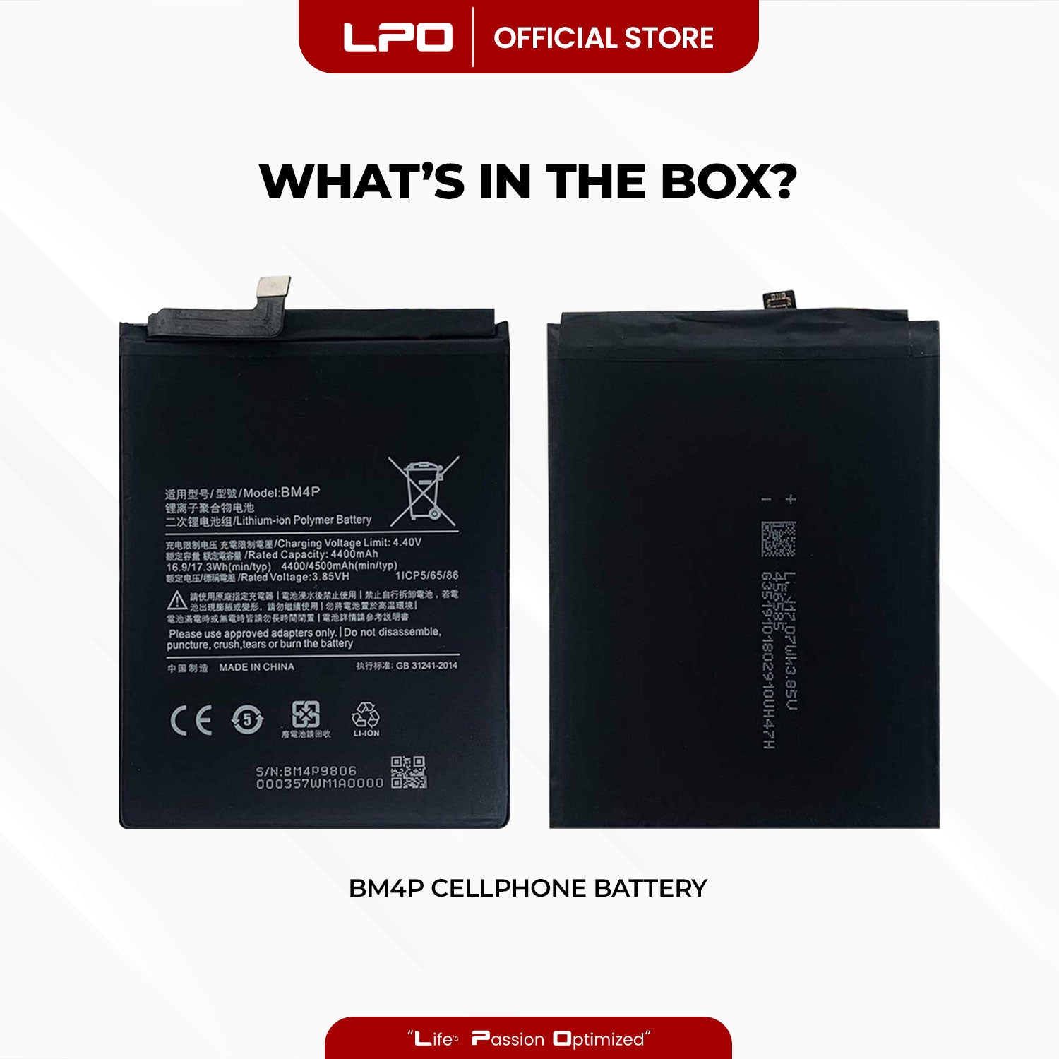 Cellphone Battery Xiaomi Redmi K30 2019 BM4P Compatible with Xiaomi Redmi K30 5G 2020, Redmi K30i 5G 2020, Poco X2 2020 - LPO Laptop PC-Outlet