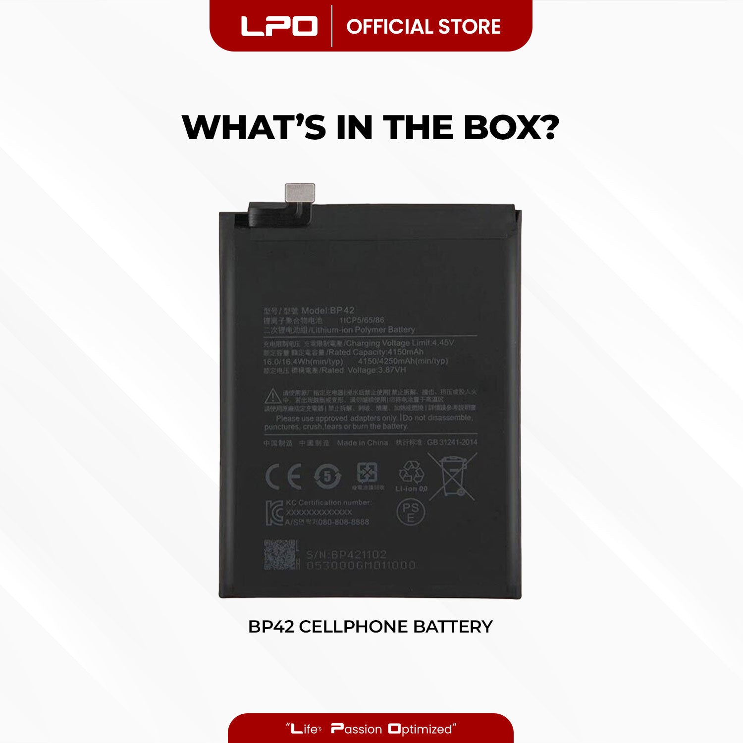 Cellphone Battery Xiaomi Mi 11 Lite 2021 BP42 Compatible with M2101K9AG, M2101K9AI - LPO Laptop PC-Outlet