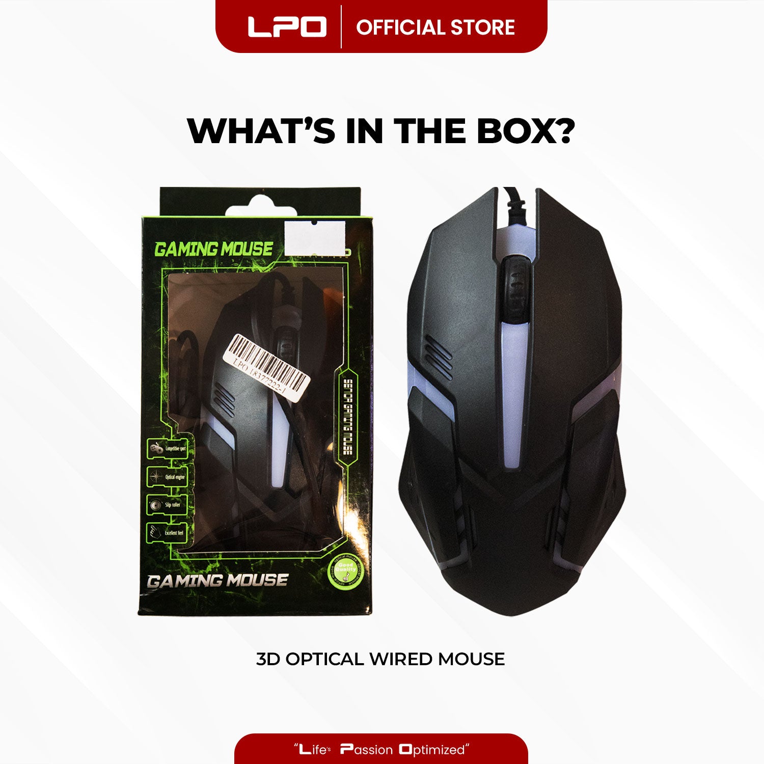 Gaming Mouse 3D Optical Wired Mouse USB Interface For PC Laptop Computer