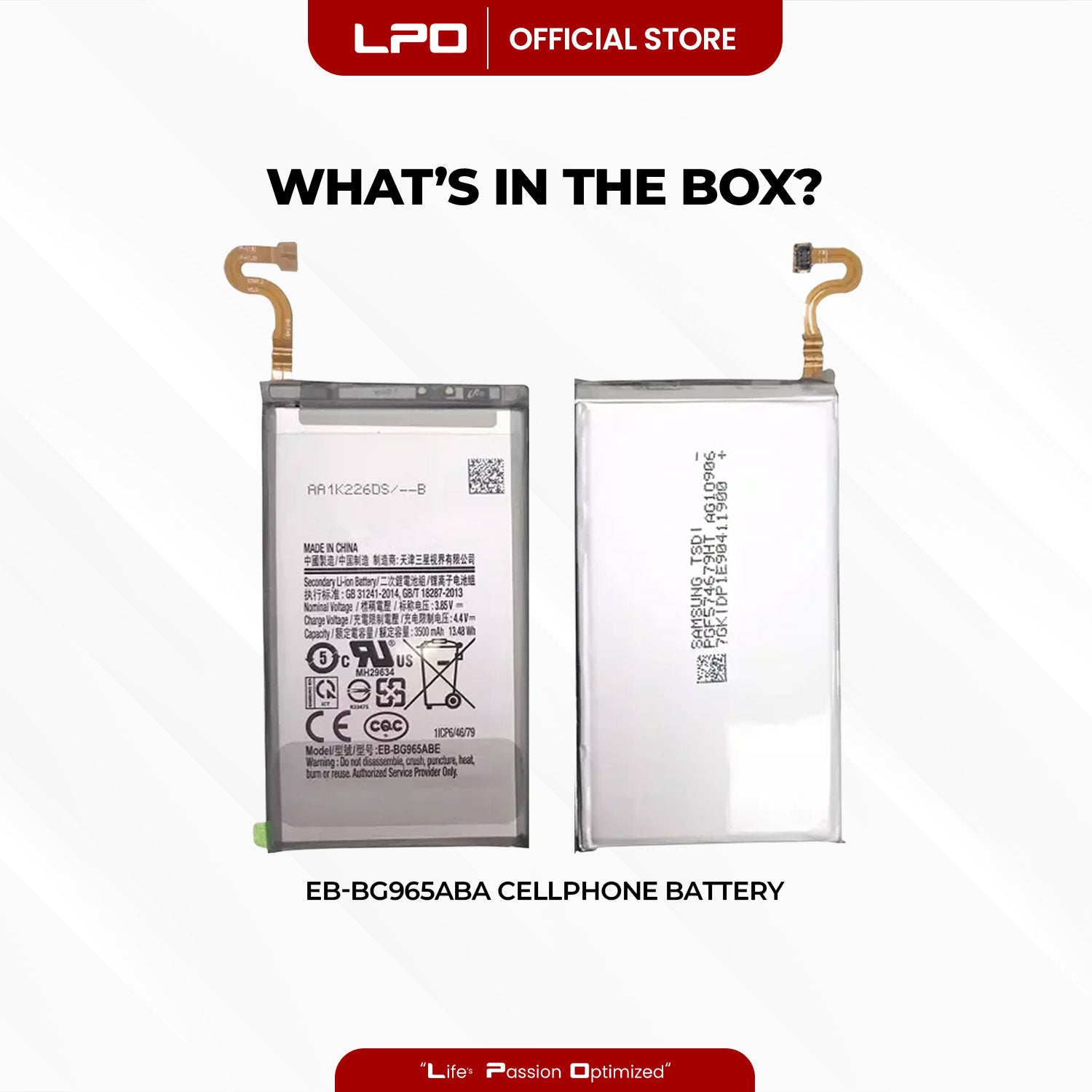 Cellphone Battery Samsung Galaxy S9+ 2018 EB-BG965ABA Compatible with SM-G965F, SM-G965U