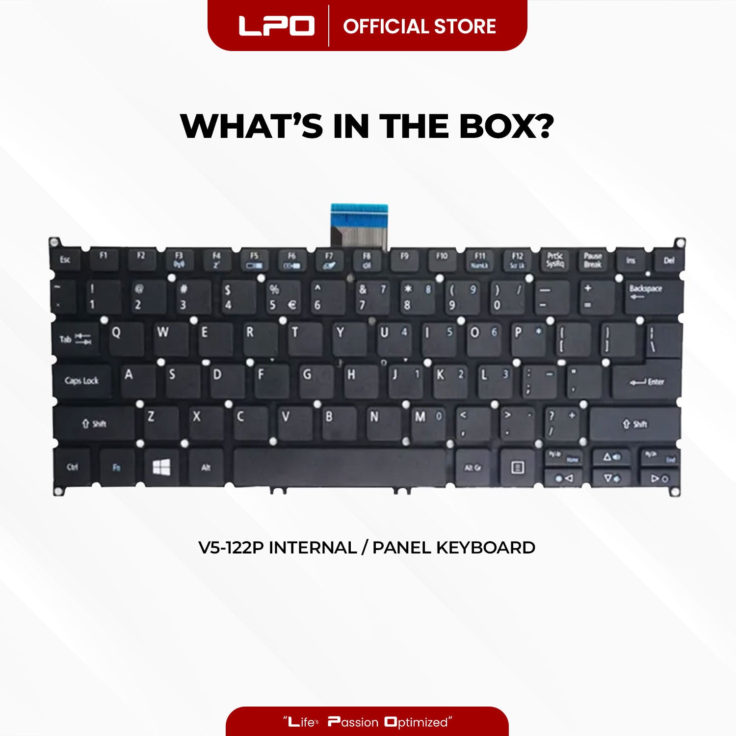 Laptop Keyboard ACER V5-122 Internal Type / Panel Black US Compatible with Acer Aspire V5-122