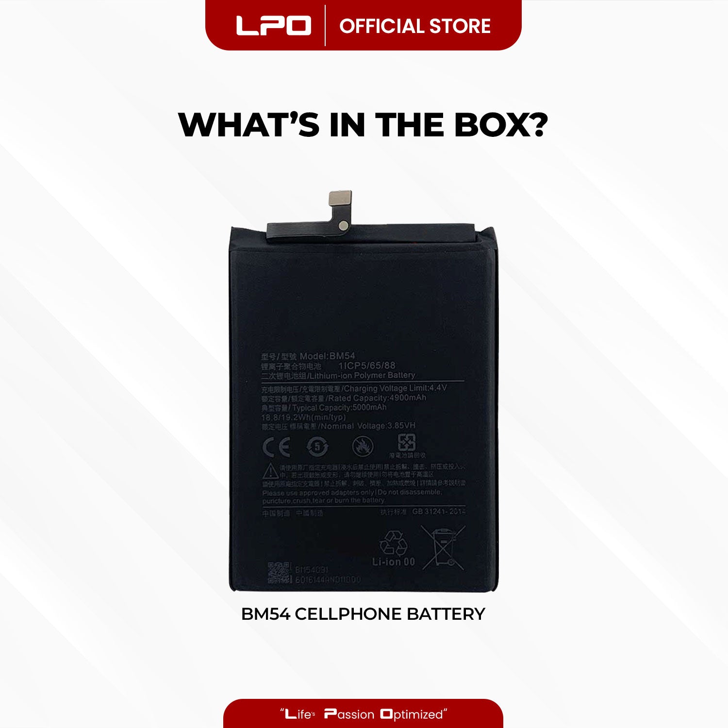 Cellphone Battery Xiaomi Redmi Note 9T 2021 BM54 Compatible with Xiaomi Redmi Note 9 5G 2020 - LPO Laptop PC-Outlet
