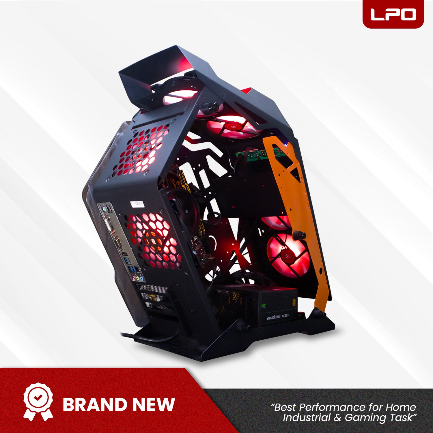 Gaming Desktop Unit AMD Ryzen 7 5700G 3.80Ghz AsRock B450M-HDV R4.0 AM4 Socket Motherboard AMD Radeon Vega 8 16GB DDR4 512GB M.2 SSD Inplay Thunder 01 Cyborg with  AC550+80  Bronze PSU  (Game Ready Unit)