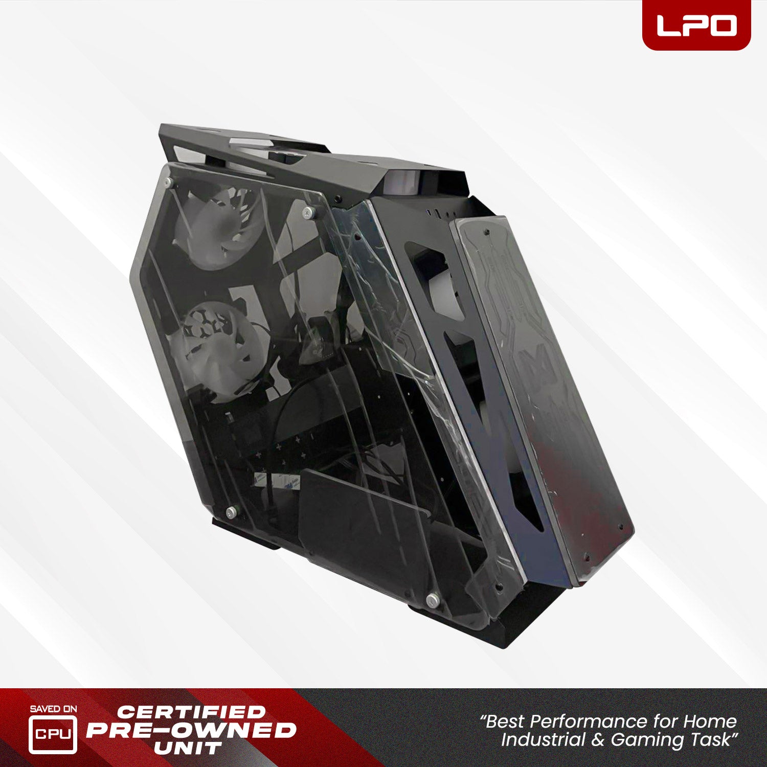MMA Cyborg M-ATX PC Case Gaming Tempered Glass Desktop Computer Case