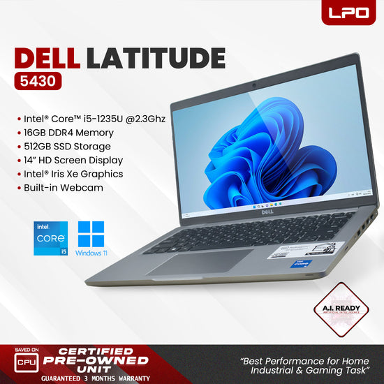 LPO Laptop Dell Latitude 5430 Intel Core i5-1235U @2.3Ghz 16GB DDR4 512GB SSD Intel Iris Xe 14