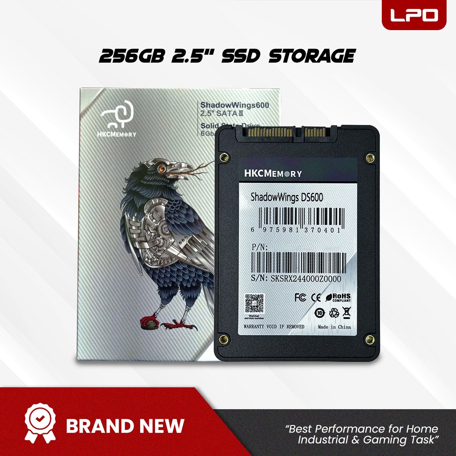 Ready to Build: Shadow Wings HKCMemory 256GB 2.5