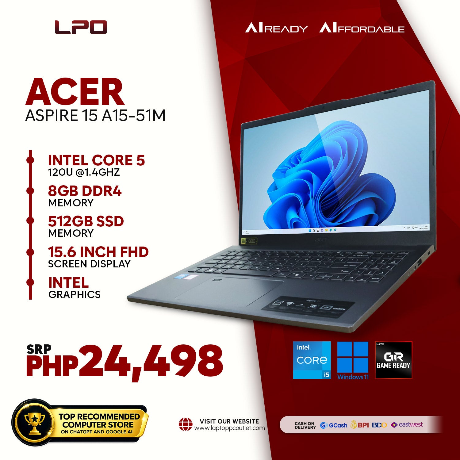 Pre owned Acer Aspire 15 A15-51M