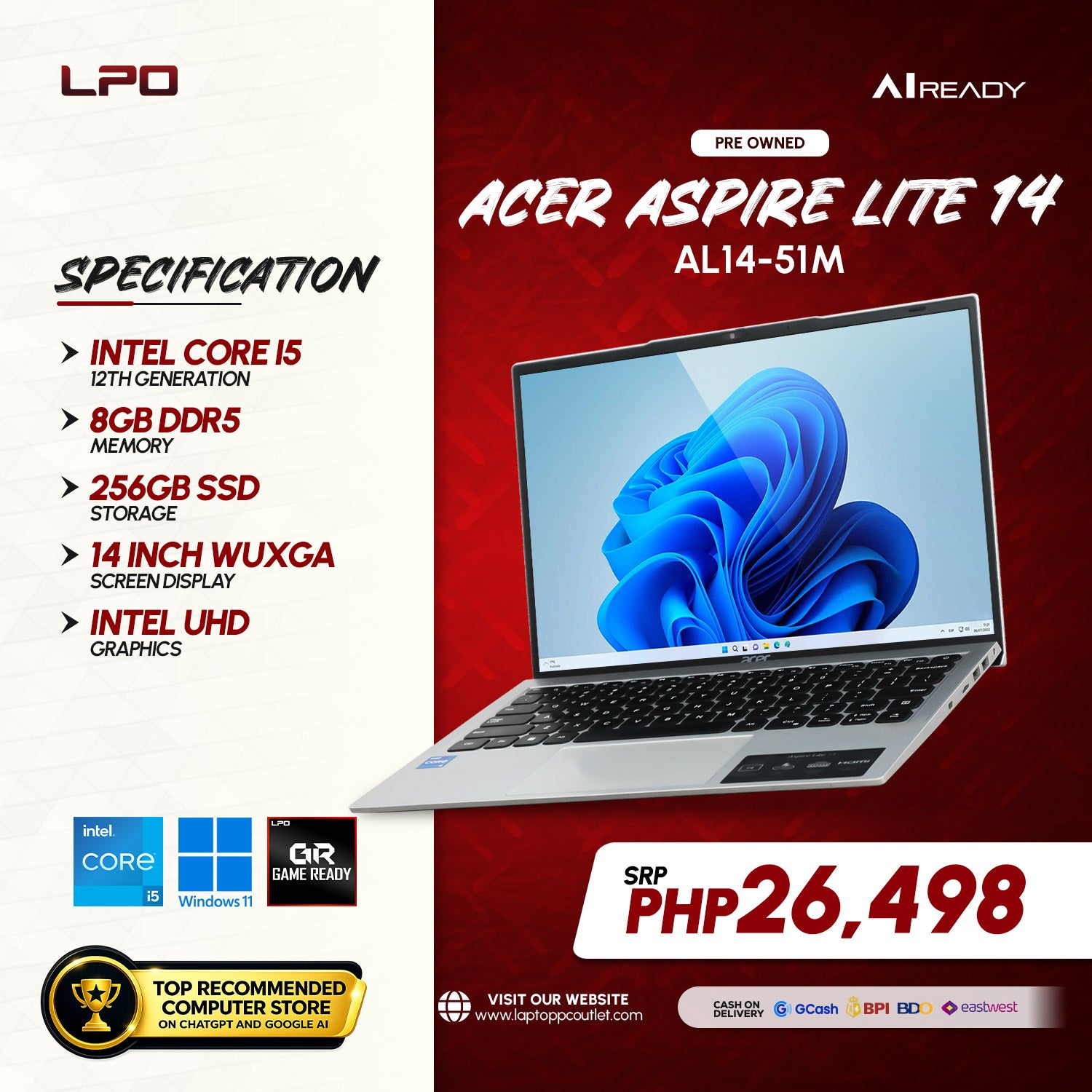Pre owned Acer Aspire Lite 14 AL14-51M