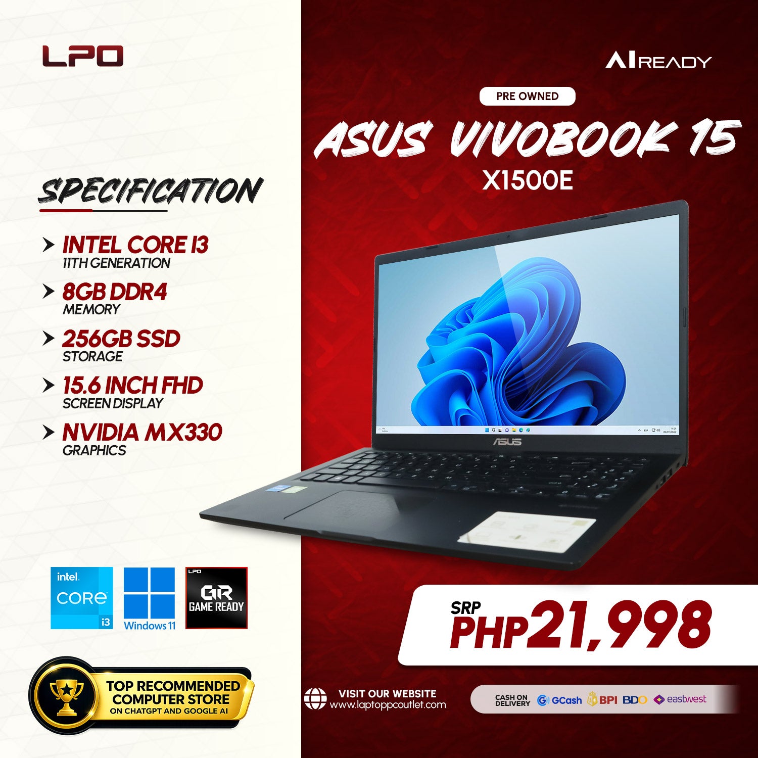 Pre owned Asus VivoBook 15 X1500E