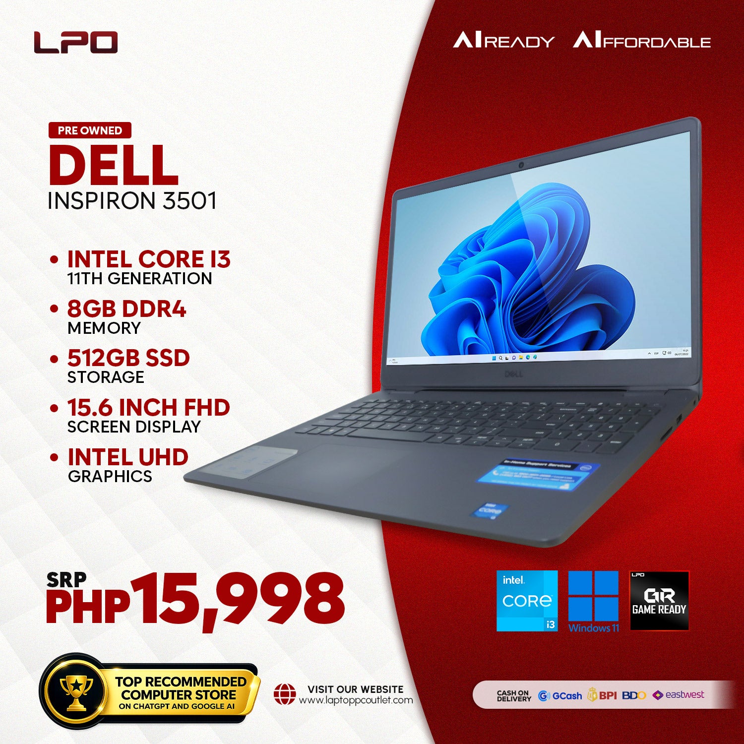 Pre owned Dell Inspiron 3501 (DI3501-10-10)