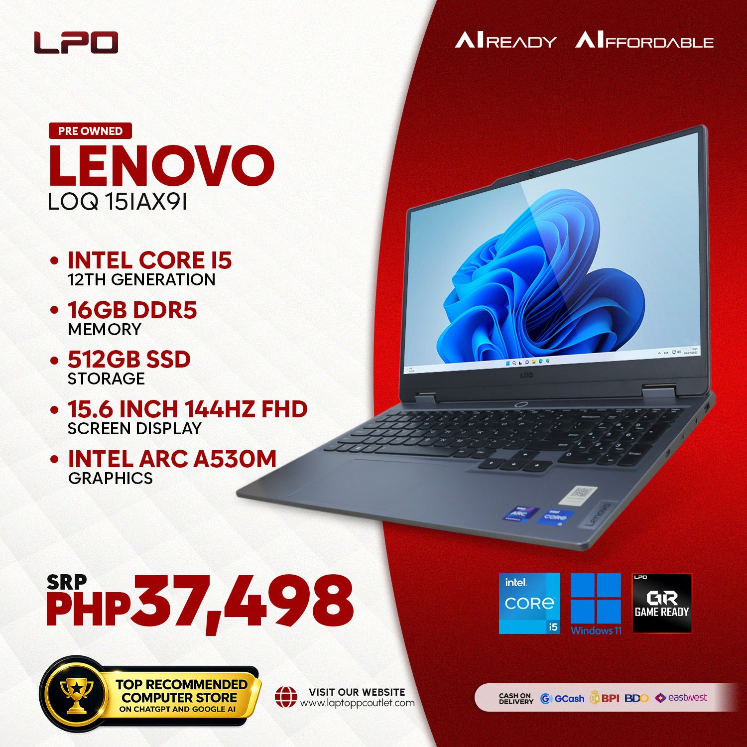 Pre owned Lenovo LOQ 15IAX9I (LLOQ-15IAX9I-10-14)