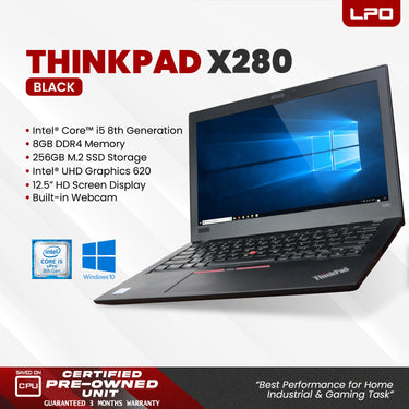 Laptop Lenovo Thinkpad X280 Intel Core i5-8th Gen 8GB 256GB SSD Intel UHD Graphics 620 12.5 HD Display
